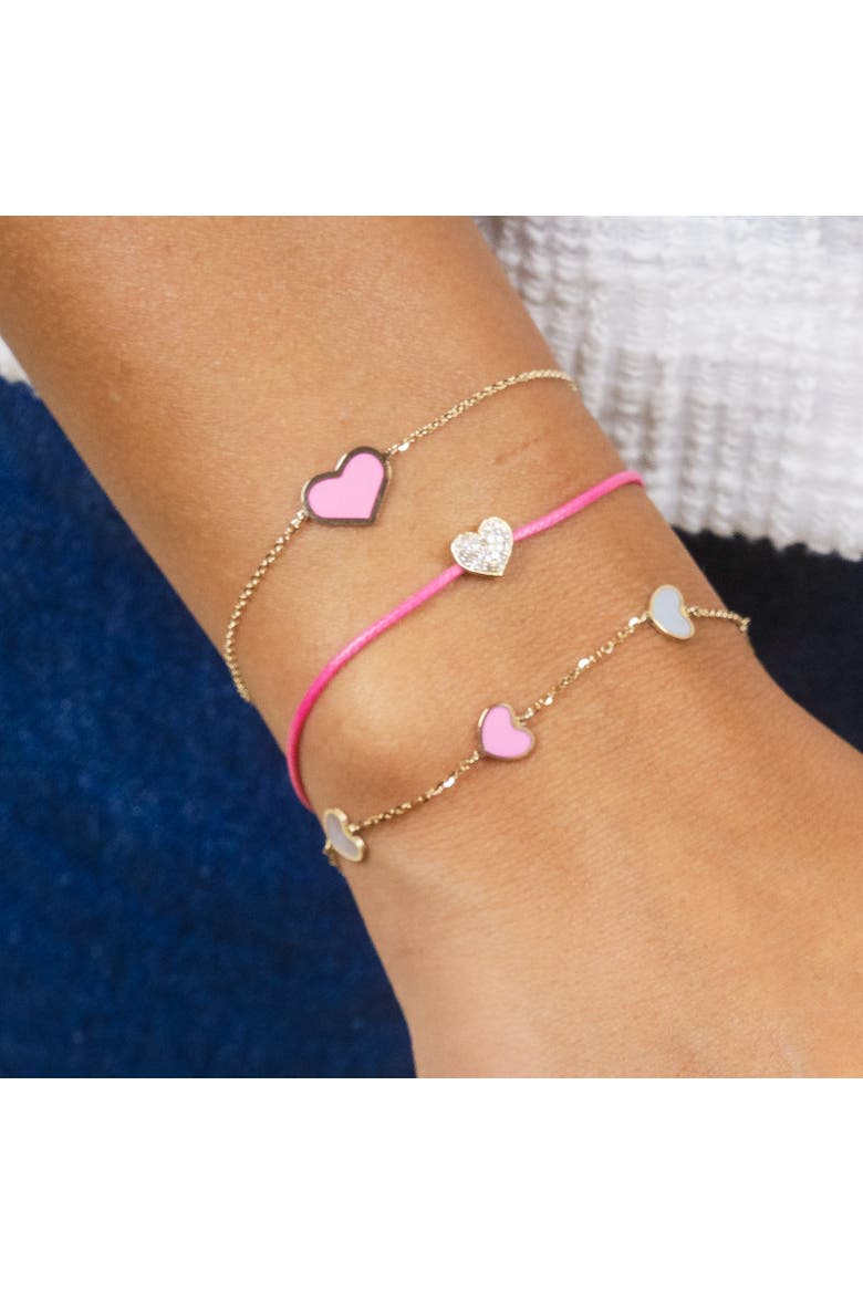 Bubblegum Pink Single Heart Bracelet, Alternate, color, Bubblegum Pink