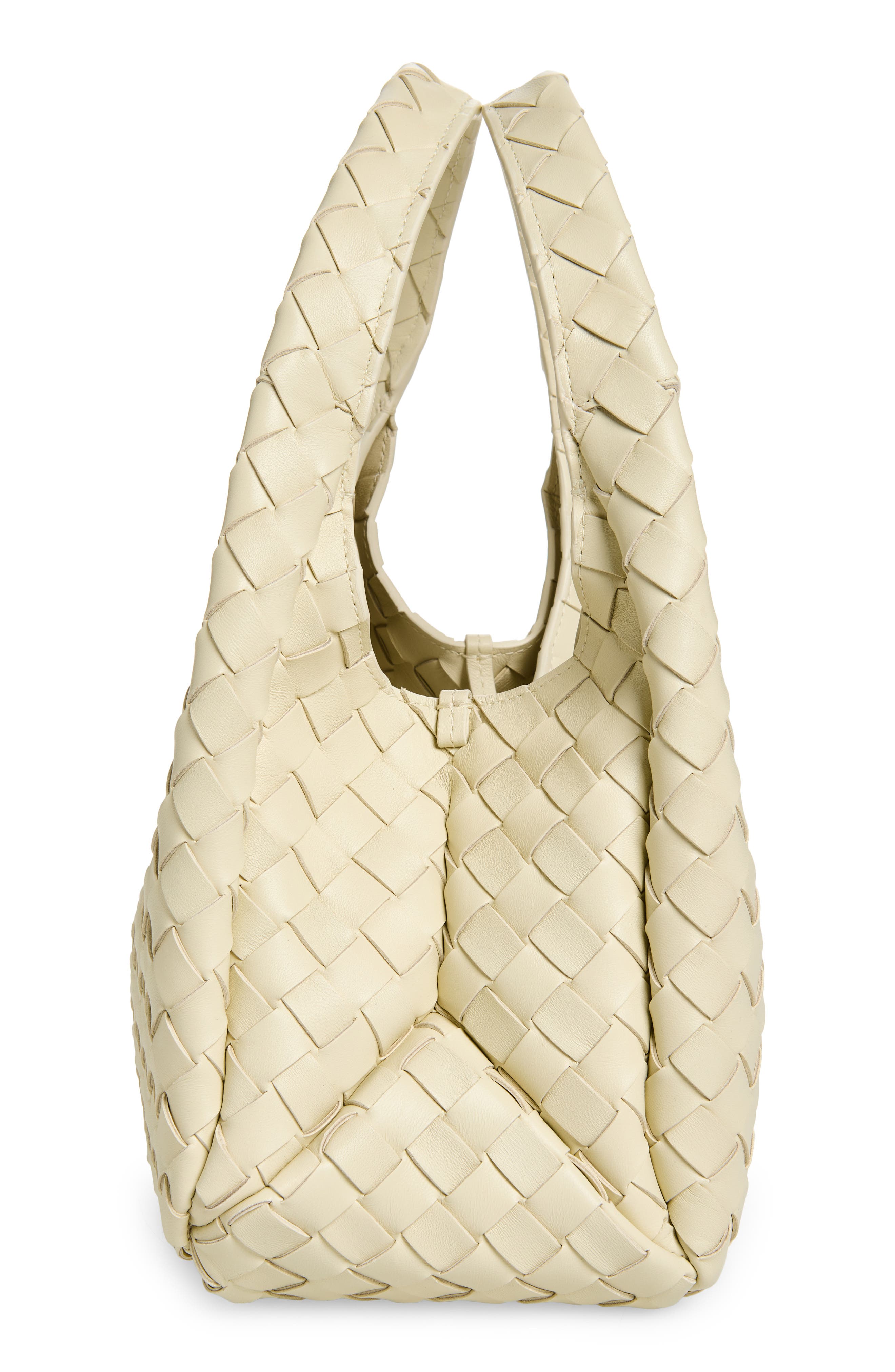 Small Campana Intrecciato Leather Shoulder Bag, Alternate, color, 9195 SEA SALT-M BRASS