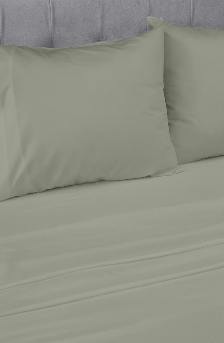 CALIFORNIA DESIGN DEN Signature Comfort 100% Egyptian Cotton Cool Percale Sheet Set, Alternate, color, Sage Mist - Grey Tone