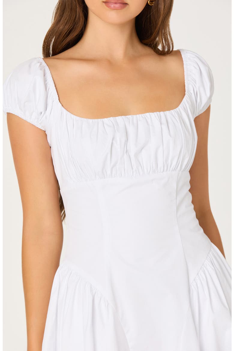 Adilene Cap Sleeve Midi Dress, Alternate, color, WHITE