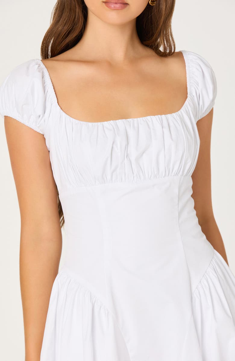 ASTR the Label Adilene Cap Sleeve Midi Dress, Alternate, color, White