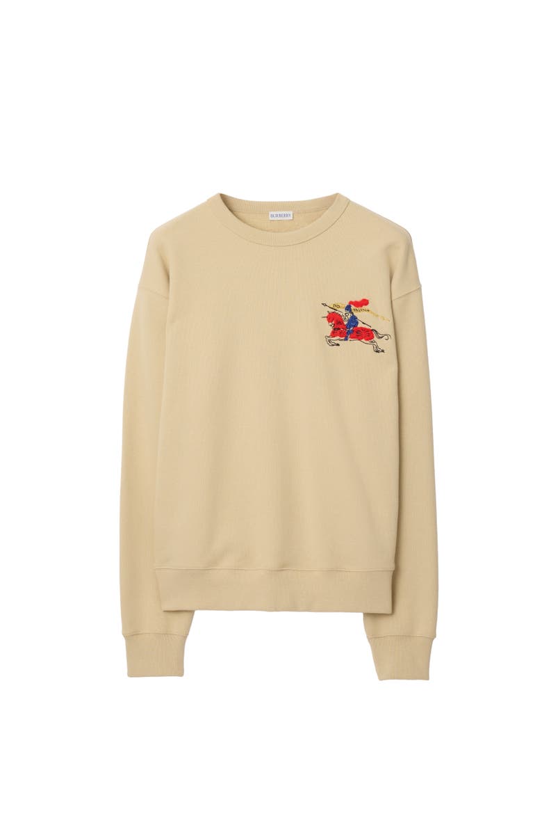 Burberry Knight Cotton Sweatshirt, Alternate, color, Limestone Beige