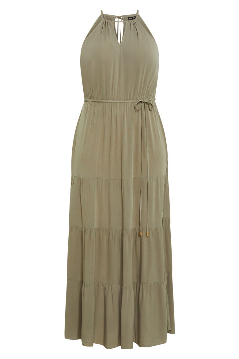 Stacey Keyhole Tiered Maxi Dress, Alternate, color, OLIVE