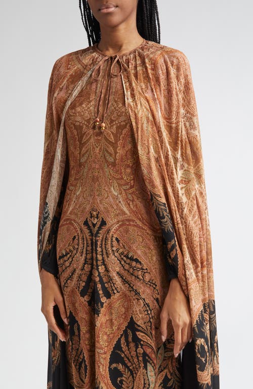 Zimmermann Womens Black Paisley Hypnotic Caped Woven Maxi Dress Xs In Brown