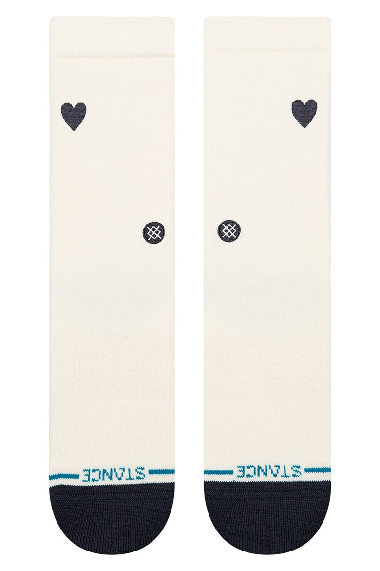 Heart Crew Socks, Alternate, color, CANVAS