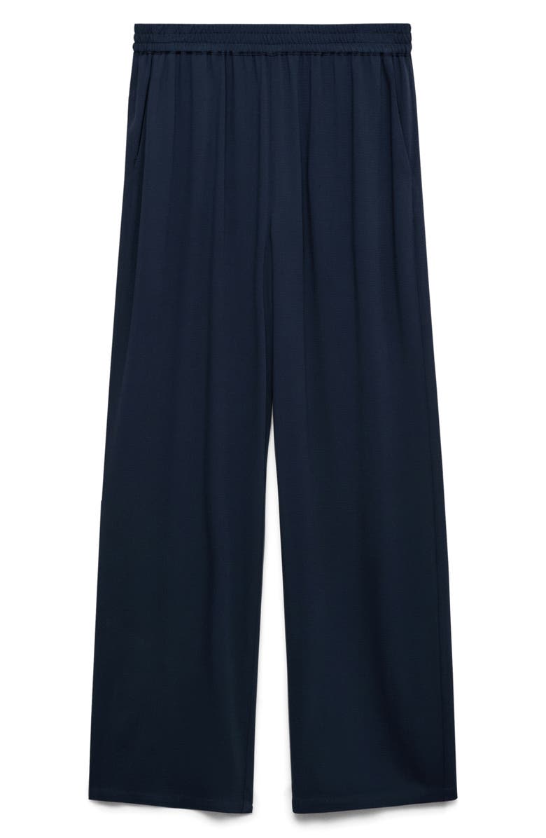 MANGO Pull On Wide Leg Pants, Main, color, Dark Navy