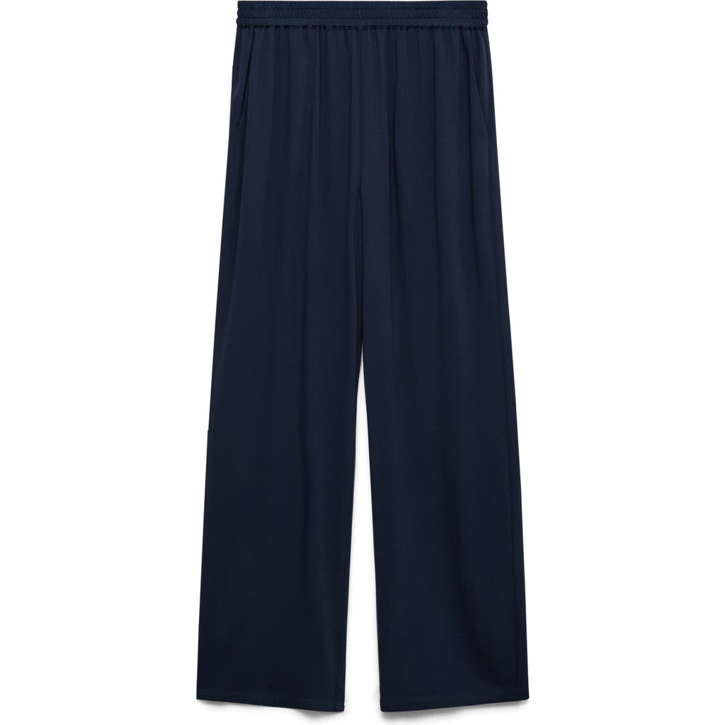 Mango Pull On Wide Leg Pants In Neutral