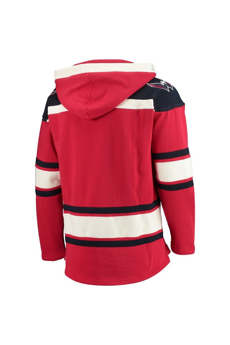 Men's '47 Red Washington Capitals Superior Lacer Pullover Hoodie, Alternate, color, Red