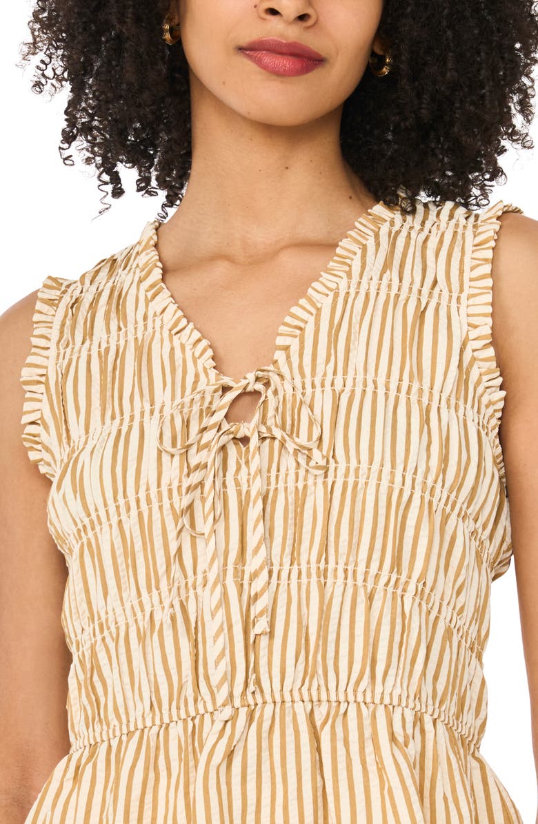 Halogen<sup>®</sup> Sleeveless Ruffle Gathered Top, Alternate, color, Soft Gold Stripe