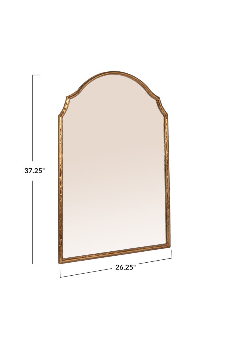 Framed Wall Mirror with Detailed Trim, Alternate, color, Gold