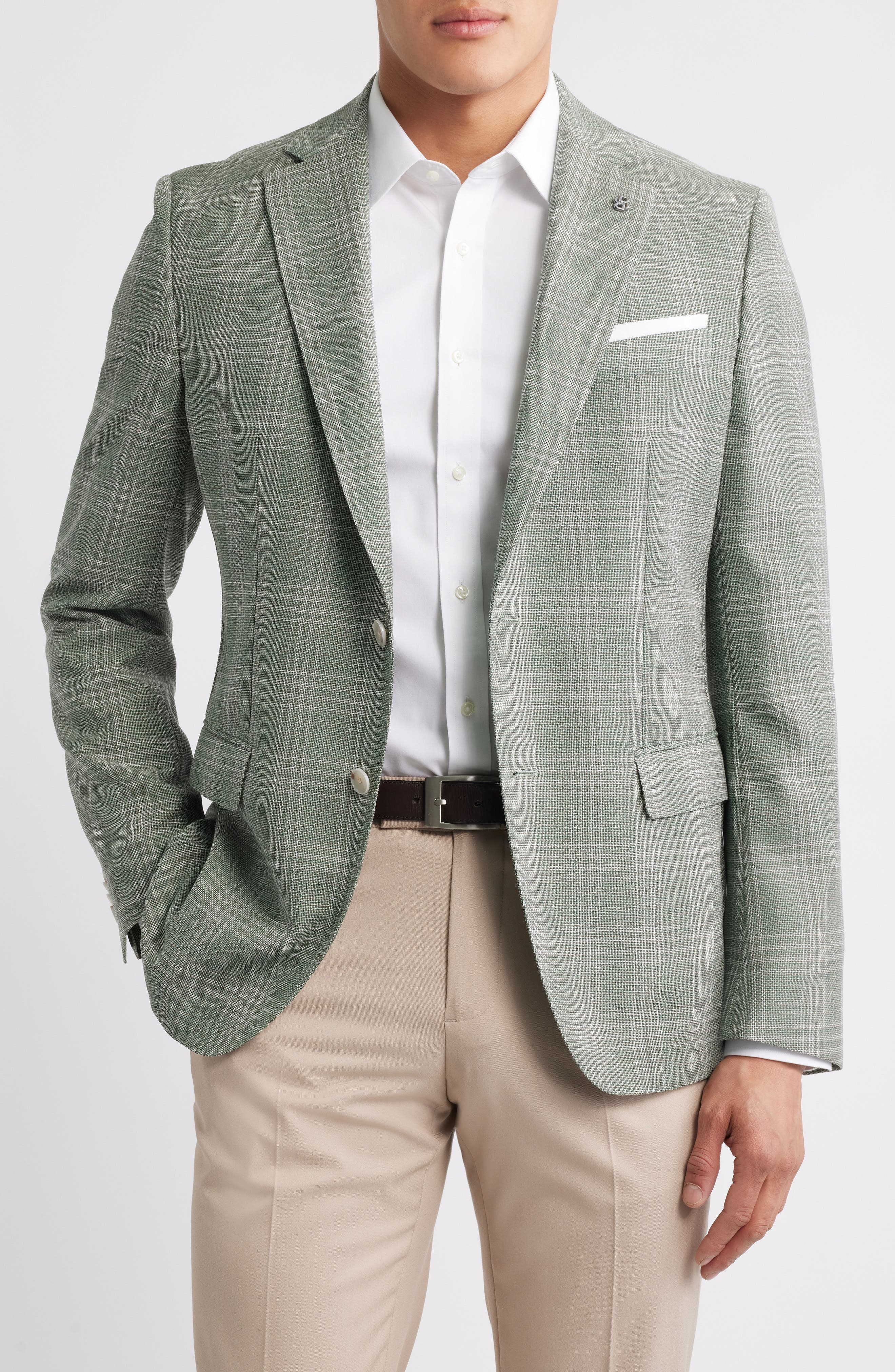 BOSS Hutson Plaid Virgin Wool Sport Coat