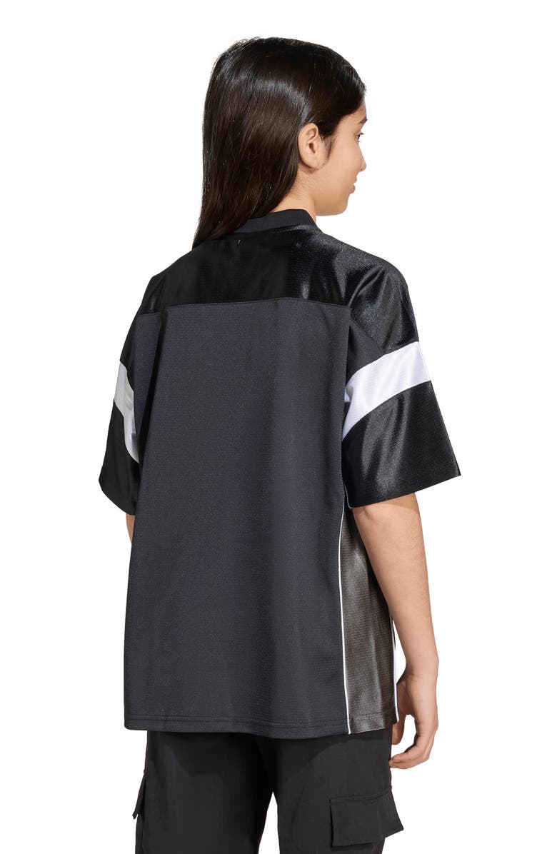 adidas Kids' Oversize V-Neck Soccer Jersey, Alternate, color, Black