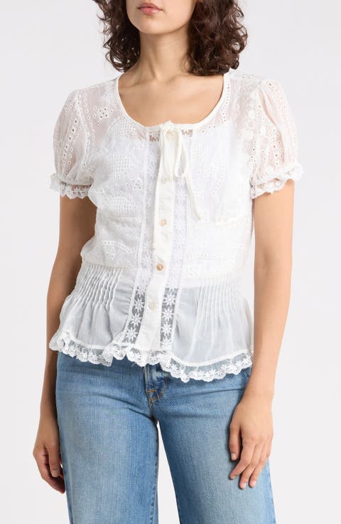 Victorian Eyelet Cotton Top