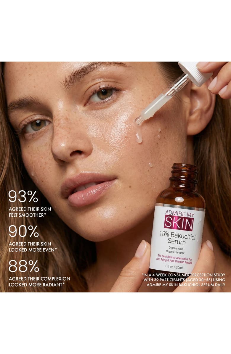 Admire My Skin 15% Bakuchiol Serum Natural Retinol Alternative, Alternate, color, Clear