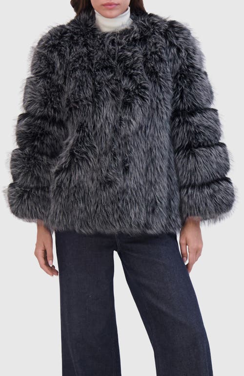 Lyla Grant Fur-free Fox (faux Fur) Short Jacket In Gray