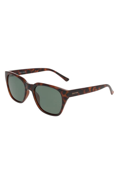Cole Haan 54mm Modified Rectangular Sunglasses In Tortoise