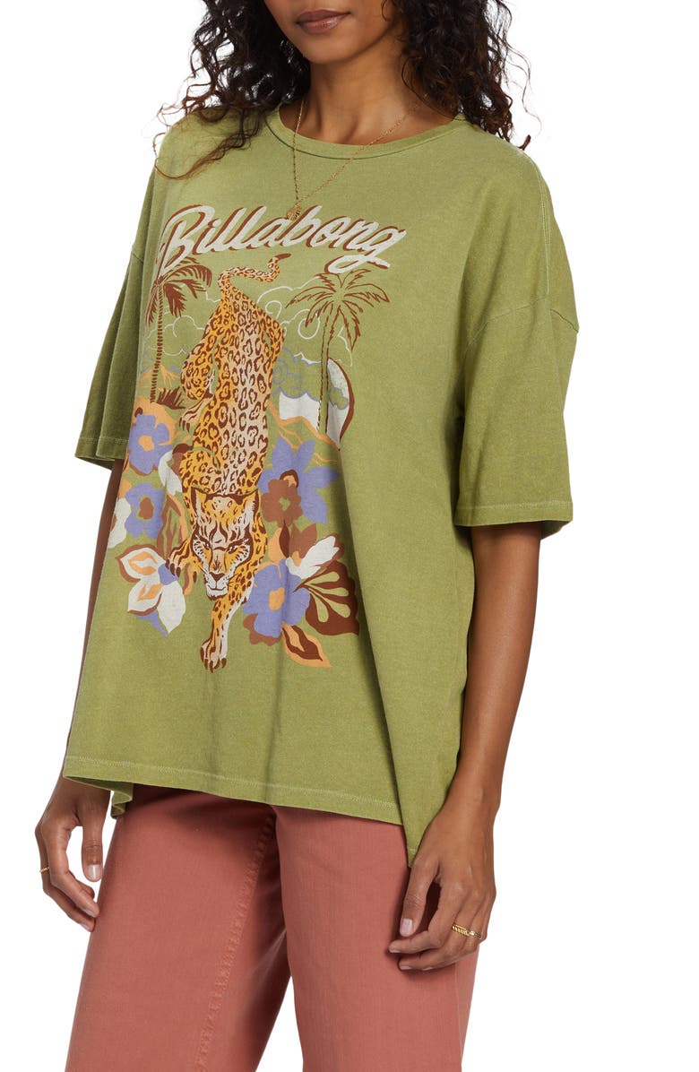 Billabong Cheetah Paradise Oversize Graphic T-Shirt, Alternate, color,