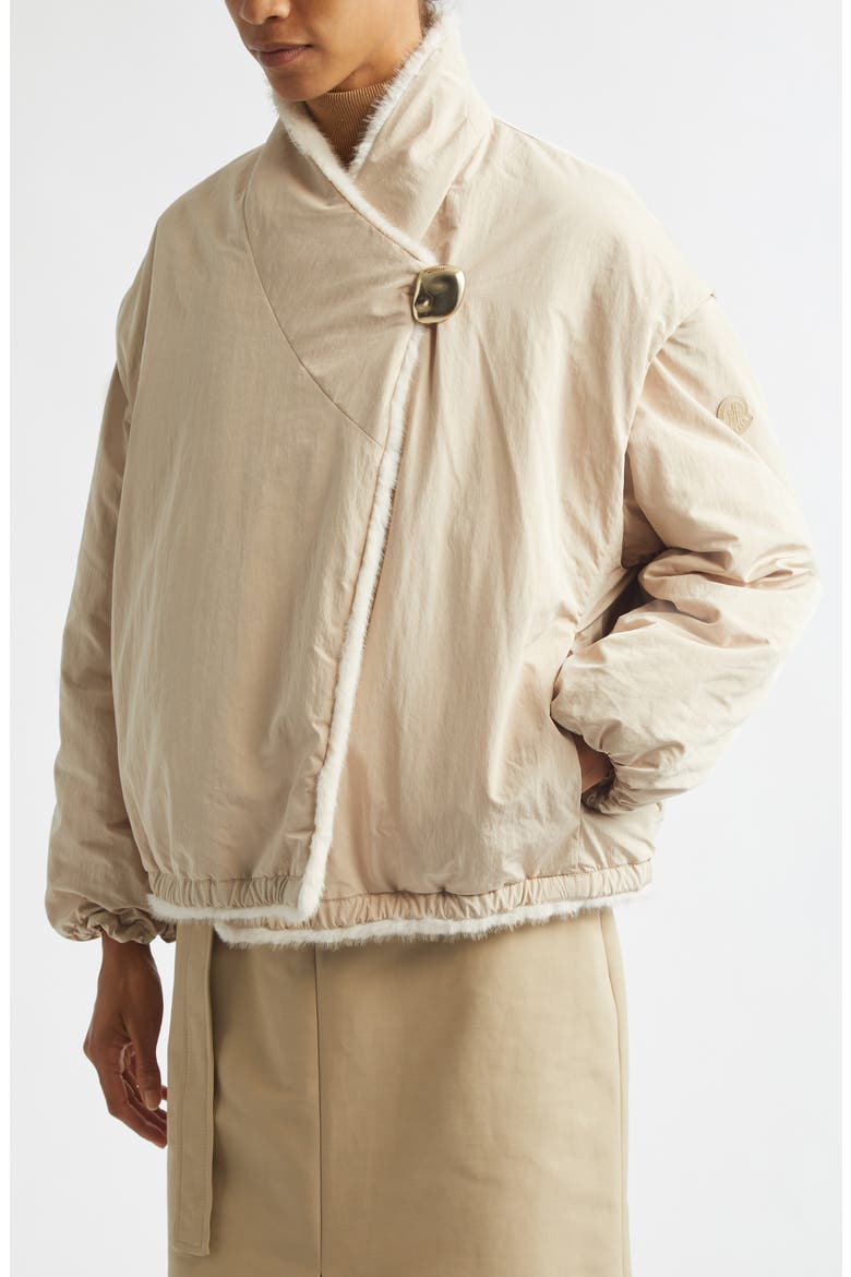 Chardonneret Layered Sleeve Fleece Jacket, Alternate, color, BEIGE