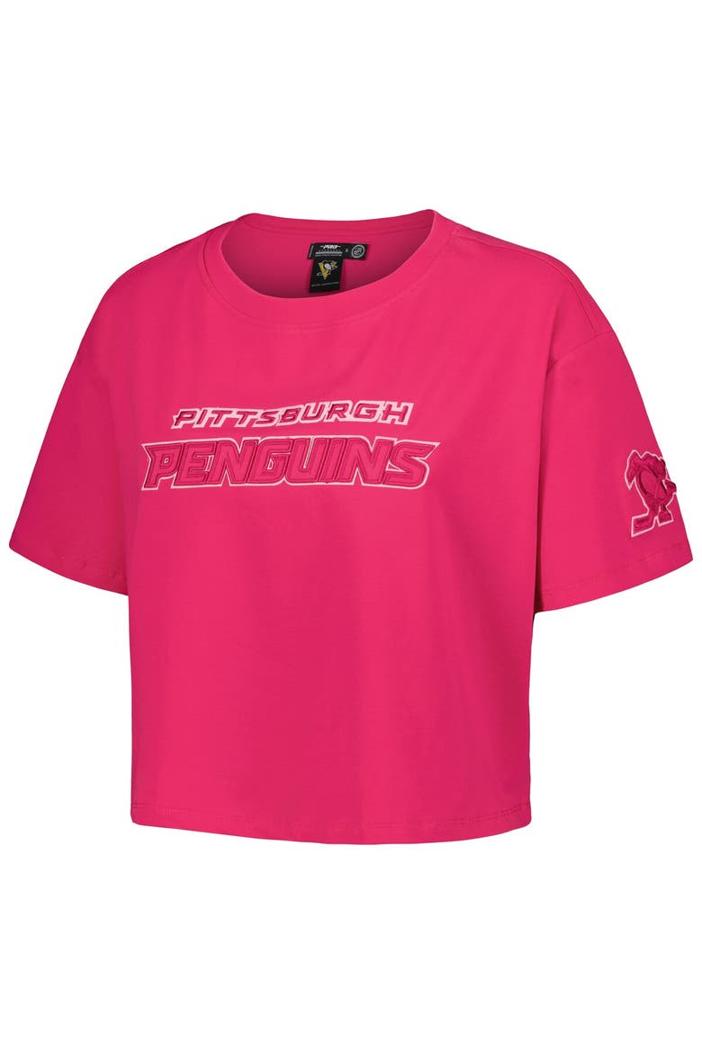 Women's Pro Standard Pittsburgh Penguins Triple Pink Cropped Boxy T-Shirt, Alternate, color, Pink