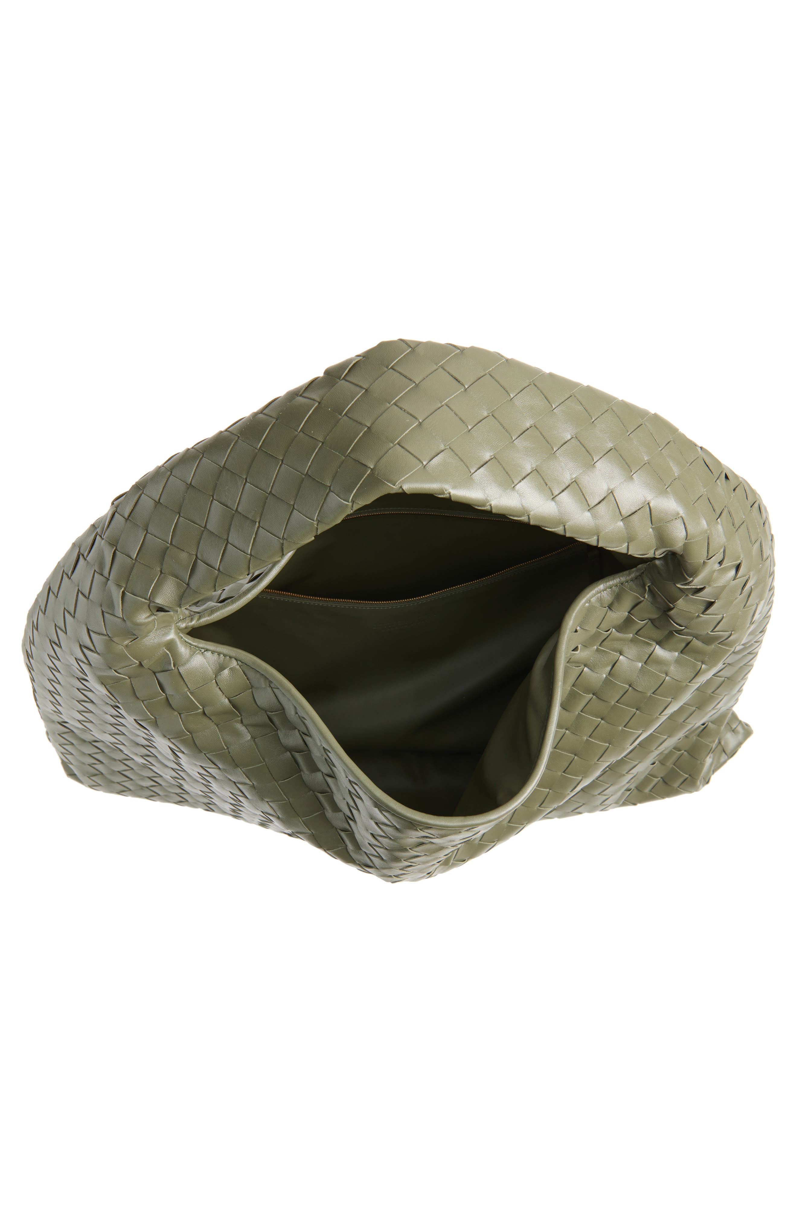 Large Hop Intrecciato Leather Hobo Bag, Alternate, color, 3293 PICKLE-MUSE BRASS