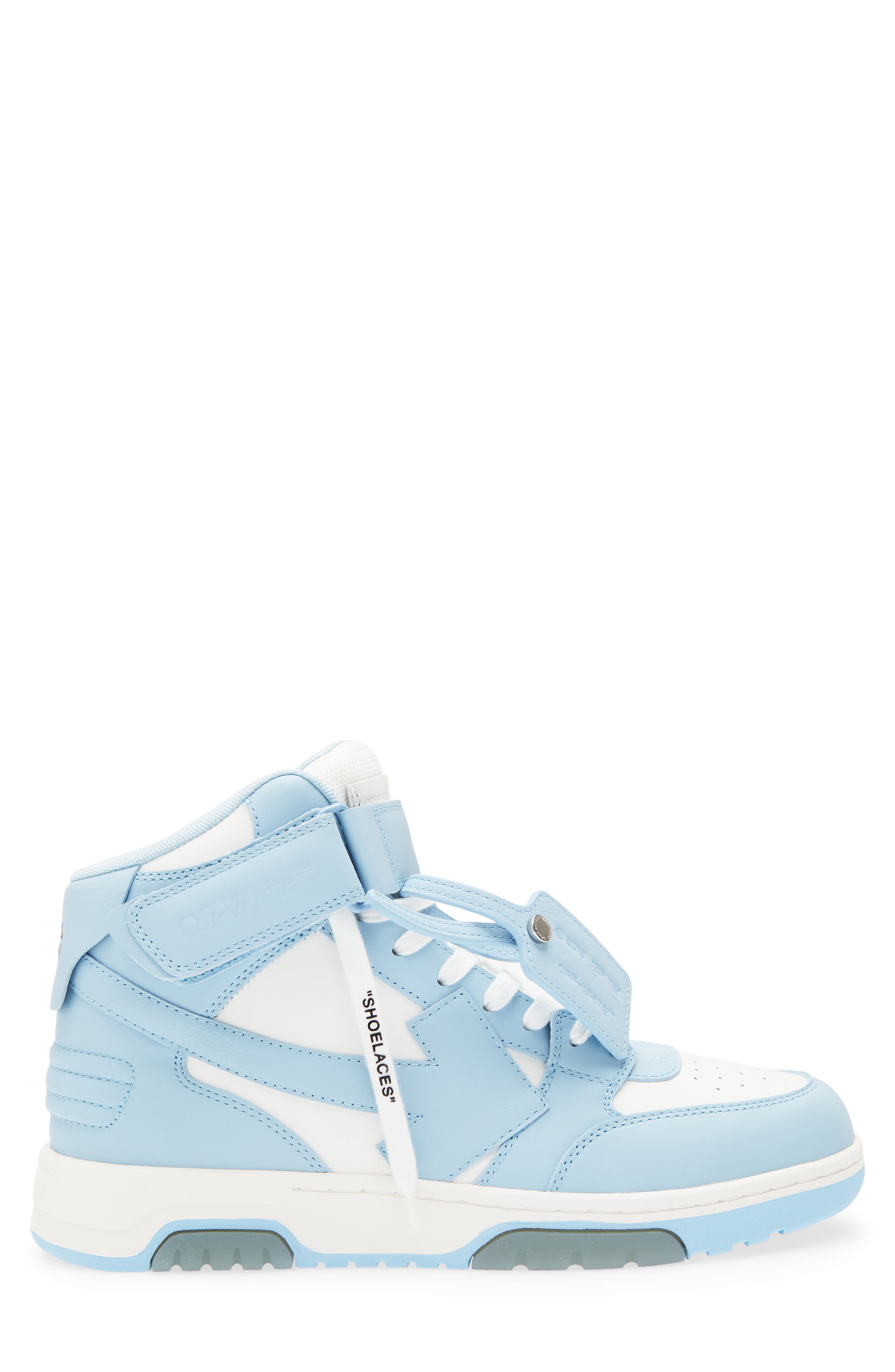 Off-White Out Of Office Mid Leather Sneaker, Alternate, color, White And Blue