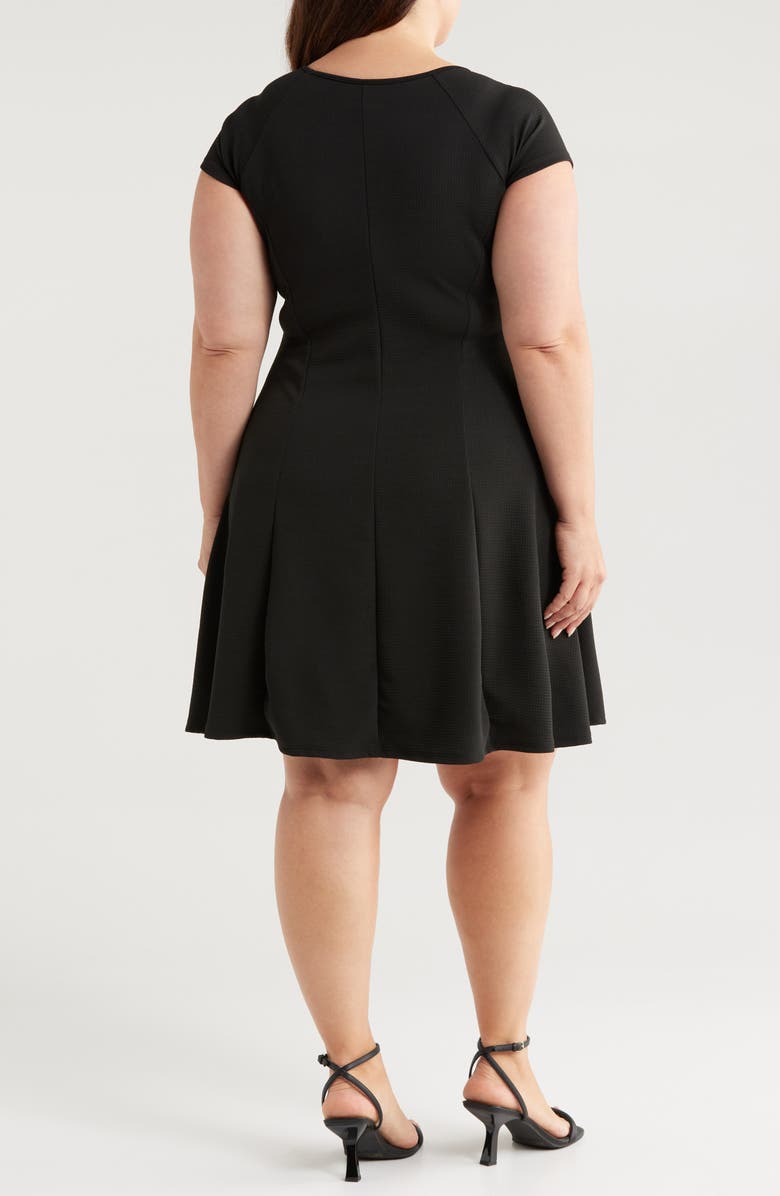 24seven Comfort Apparel Keyhole Cutout Fit & Flare Dress, Alternate, color, Black