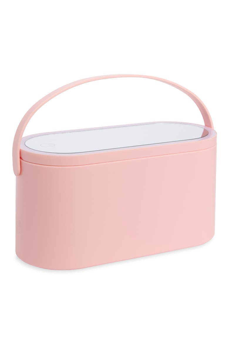LED Mirror Storage Caddy, Main, color, PINK