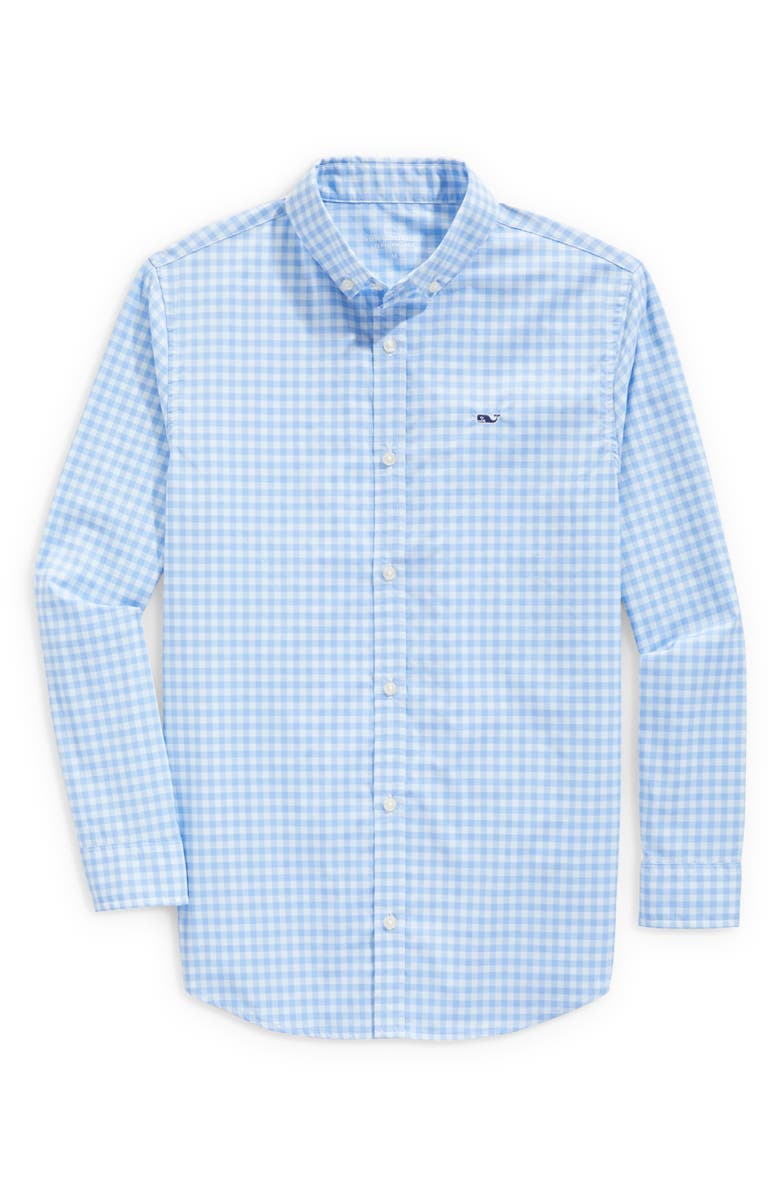 vineyard vines Kids' Gingham On the Go Button-Up Shirt, Alternate, color,