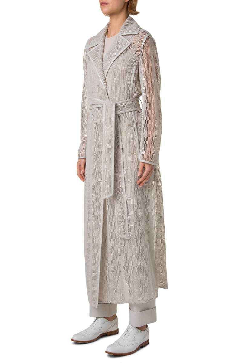 Akris Iman Open Front Mesh Duster, Alternate, color, Greige