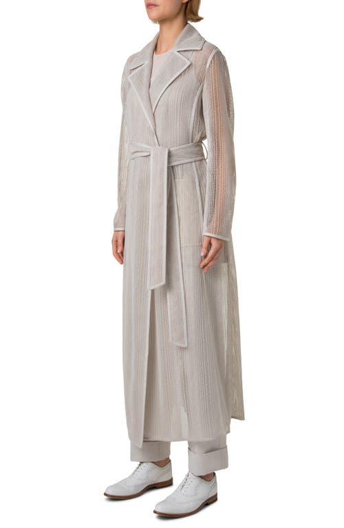 Akris Iman Open Front Mesh Duster In Greige
