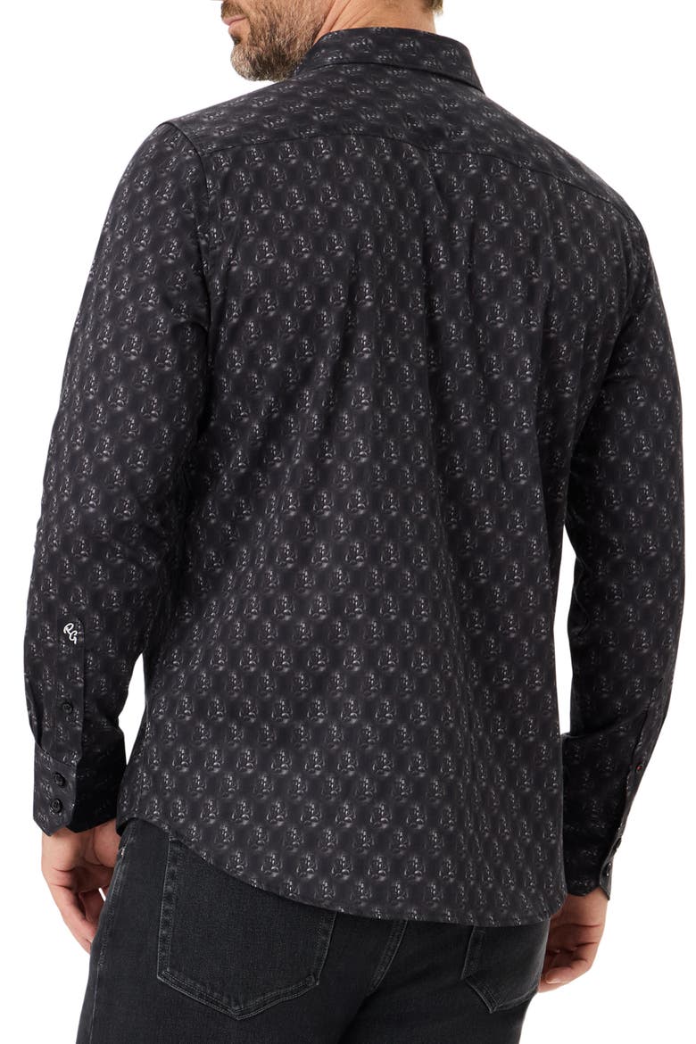 Fighting Chance Long Sleeve Stretch Cotton Shirt, Alternate, color, BLACK