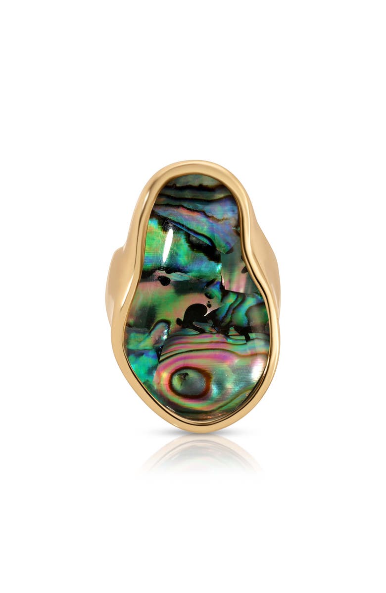 Ettika Sea Born Abalone Ring, Alternate, color, Gold