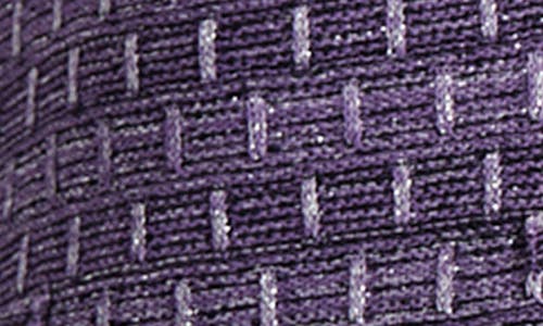 Misook Metallic Tweed Shift Sweater Dress In Purple