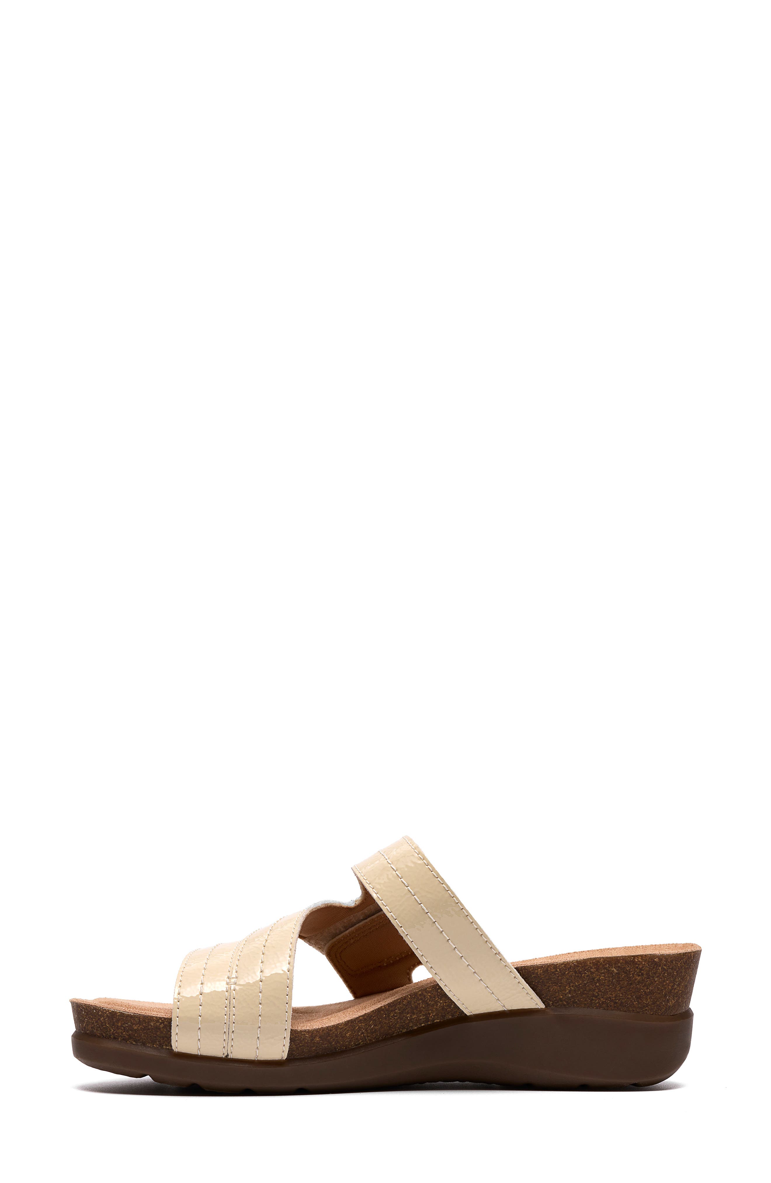 Calenne Holly Wedge Slide Sandal, Alternate, color, CREAM PATENT