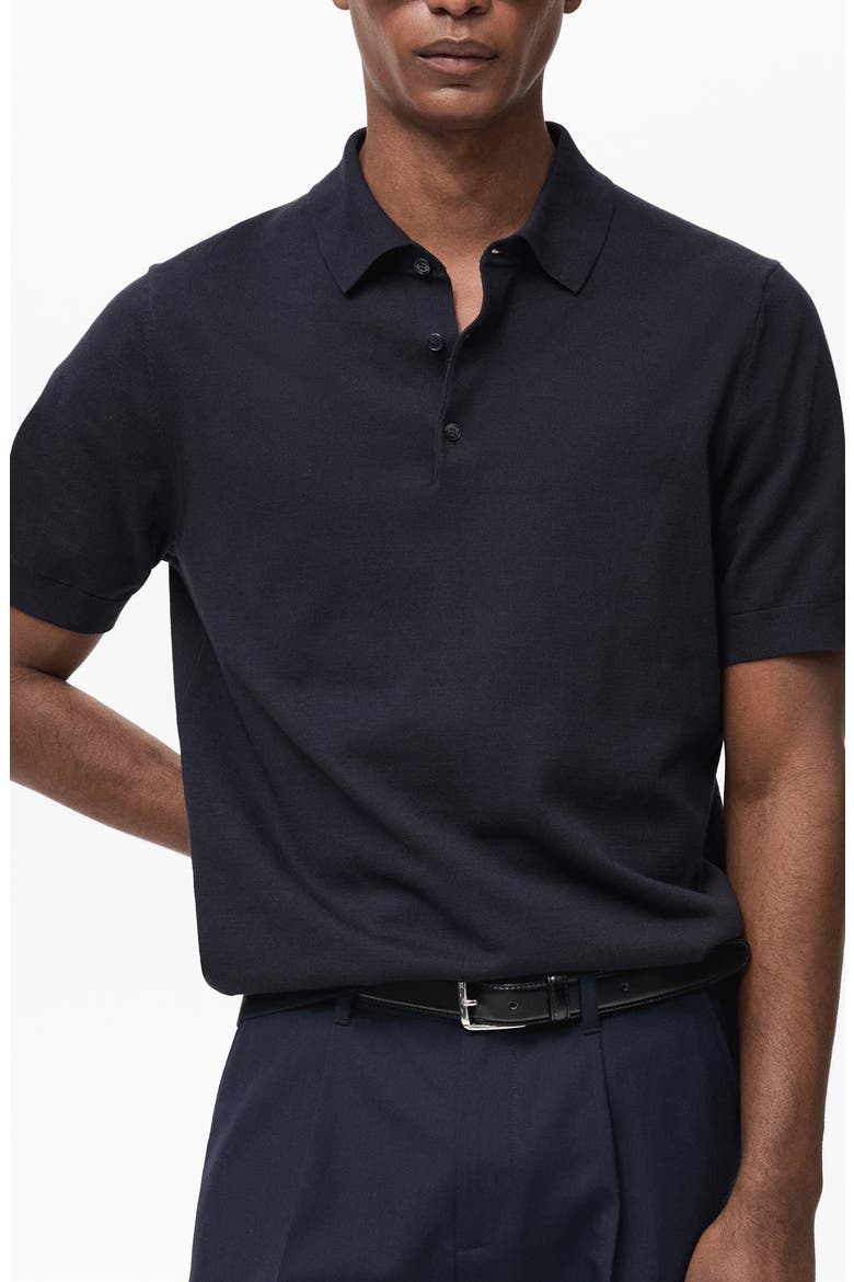 Cotton Polo Shirt, Main, color, NIGHT BLUE