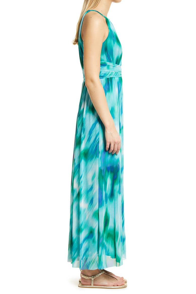 Halter Neck Dress, Alternate, color, SOFT WHITE/ COBALT