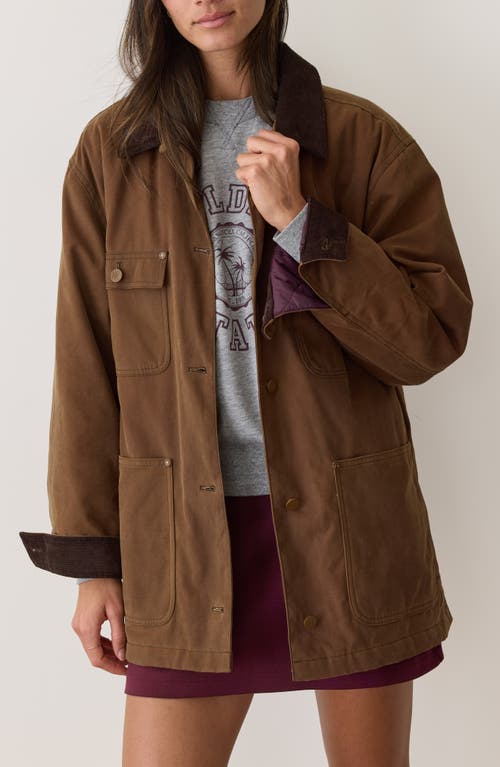 Marine Layer Riley Cotton Barn Jacket In Brown