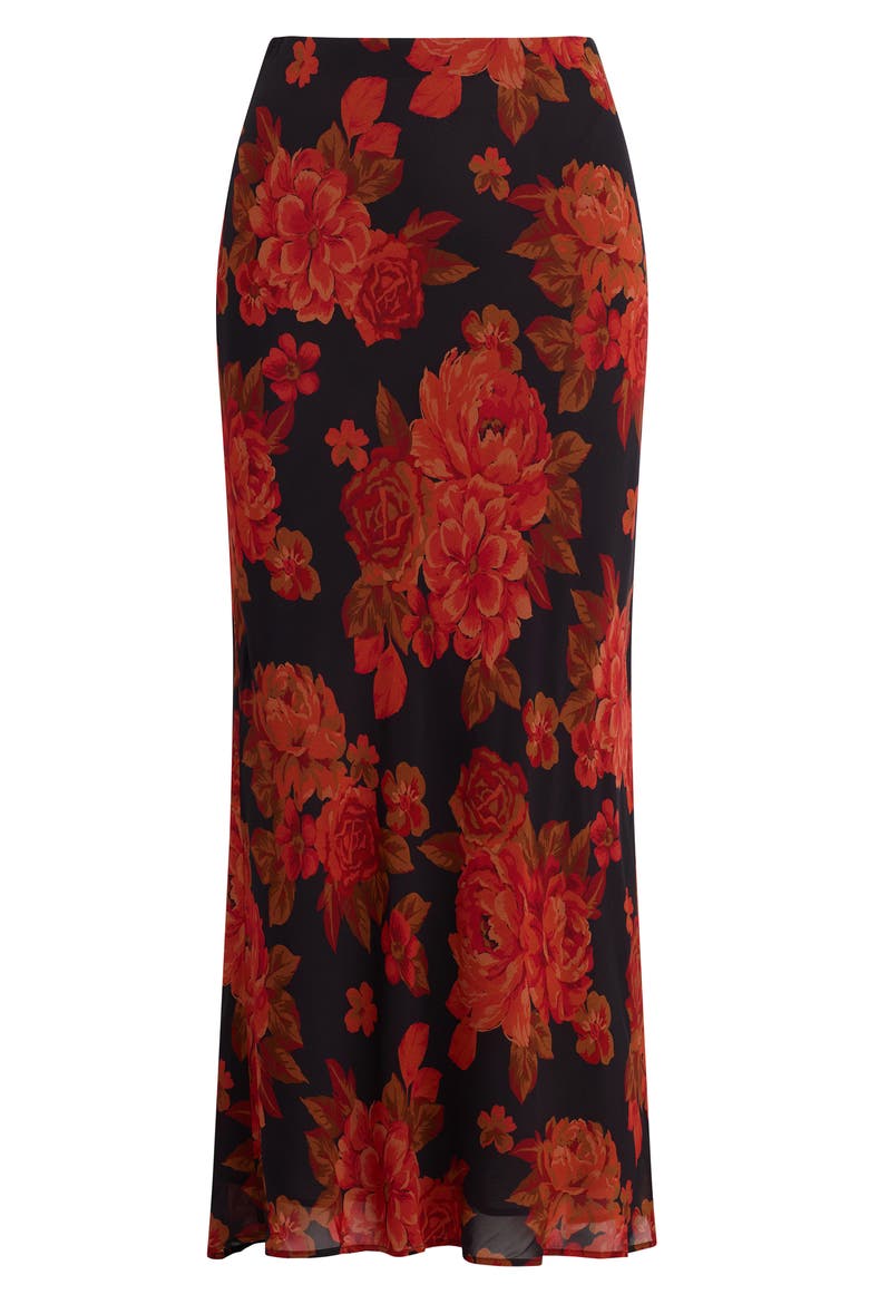 The Favorite Midi Skirt, Alternate, color, WINE FLORAL