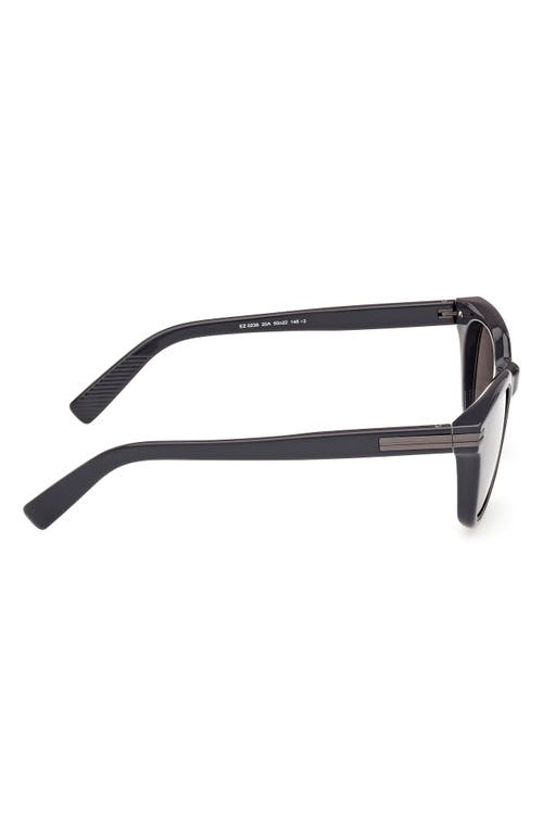 Zegna 50mm Rounfd Sunglasses In Blue