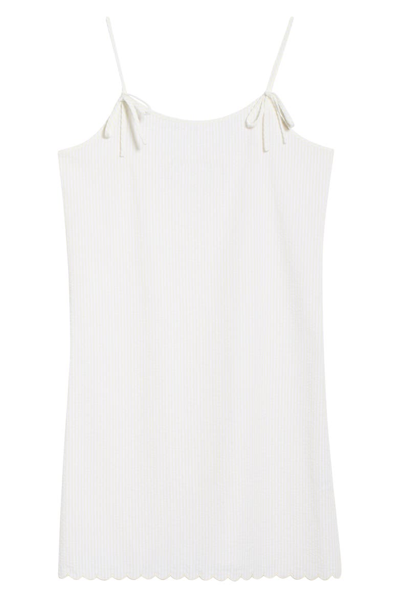Stripe Scallop Edge Cotton Chemise, Alternate, color, LEMON/ WHITE STRIPE