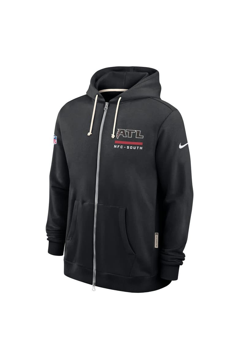 Men's Nike Black Atlanta Falcons Sideline Standard Issue Utility Player Dri-FIT Full-Zip Hoodie, Alternate, color, Black