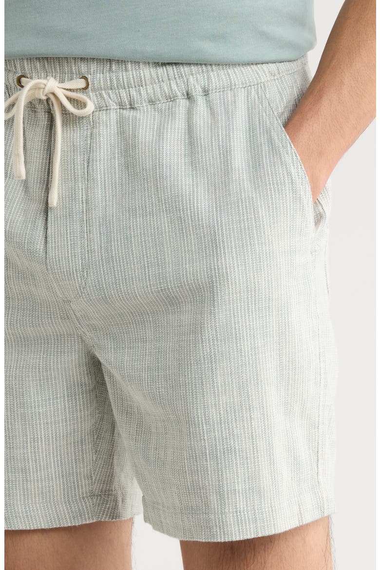 Saturday 6-Inch Drawstring Beach Shorts, Alternate, color, GREEN STRIPE