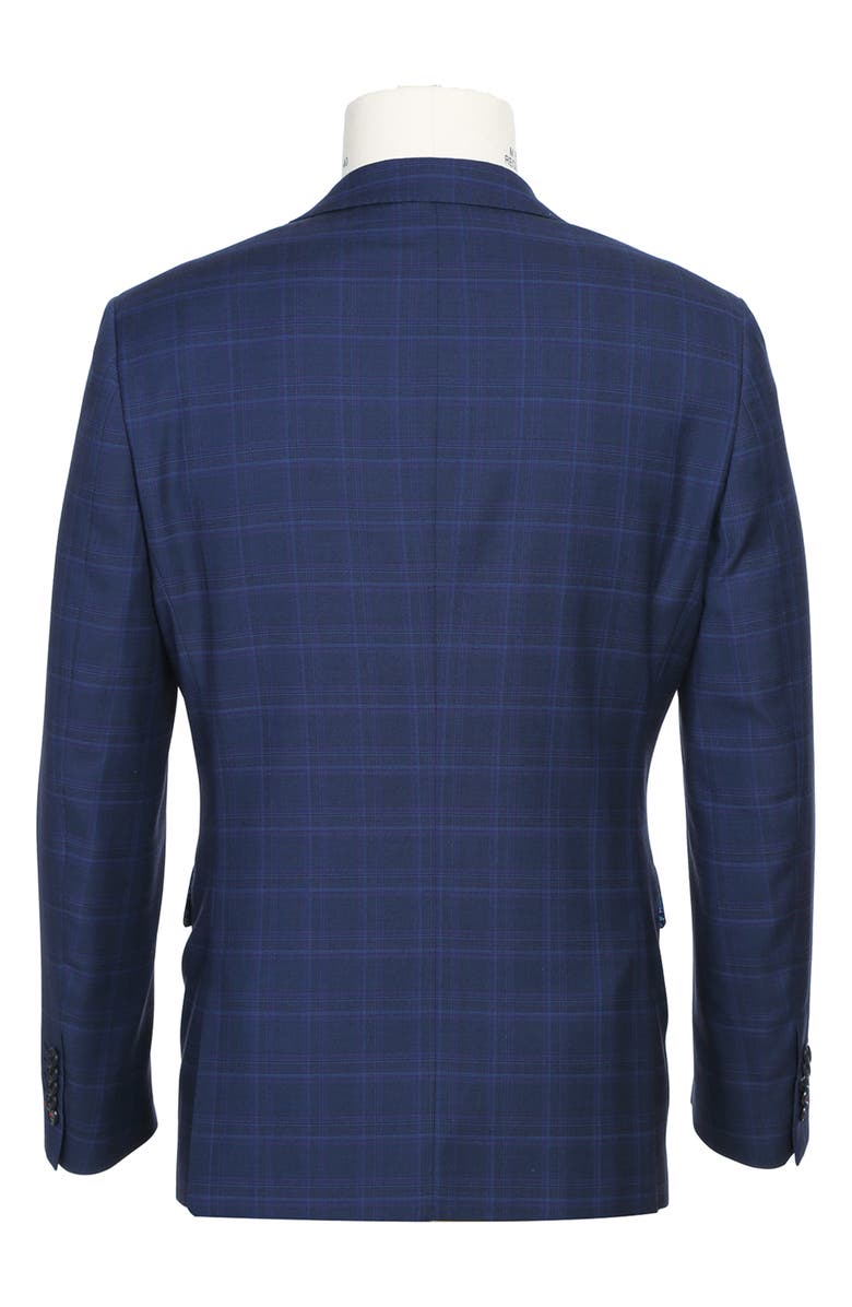 English Laundry Trim Fit Plaid Two-Button Suit, Alternate, color, Blue