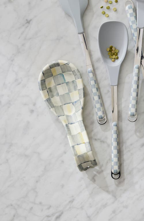 Mackenzie-childs Mackenzie Childs Sterling Check Spoon Rest In White