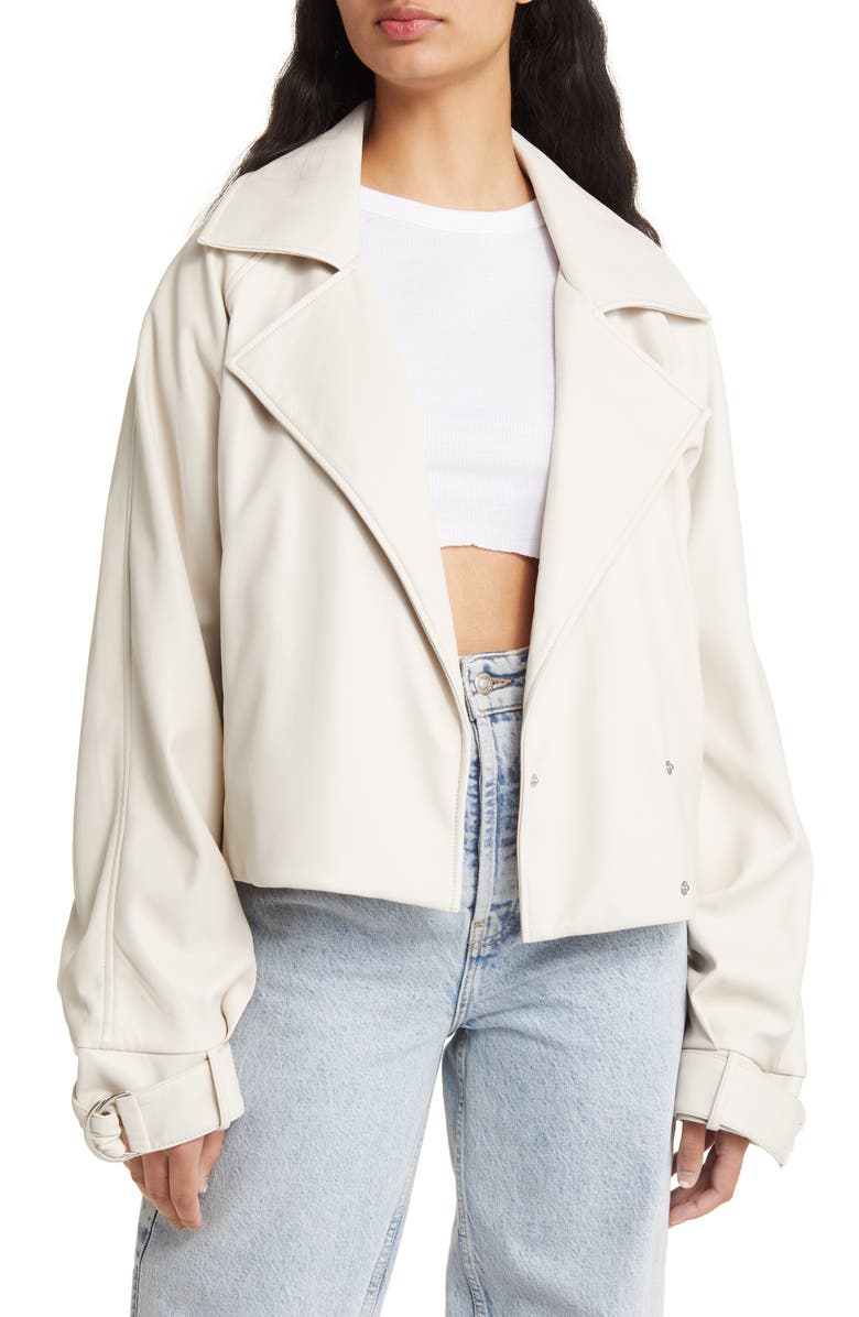 ASOS DESIGN Faux Leather Jacket, Main, color, 