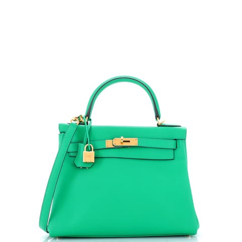 Kelly Handbag Green Evercolor with Gold Hardware 28