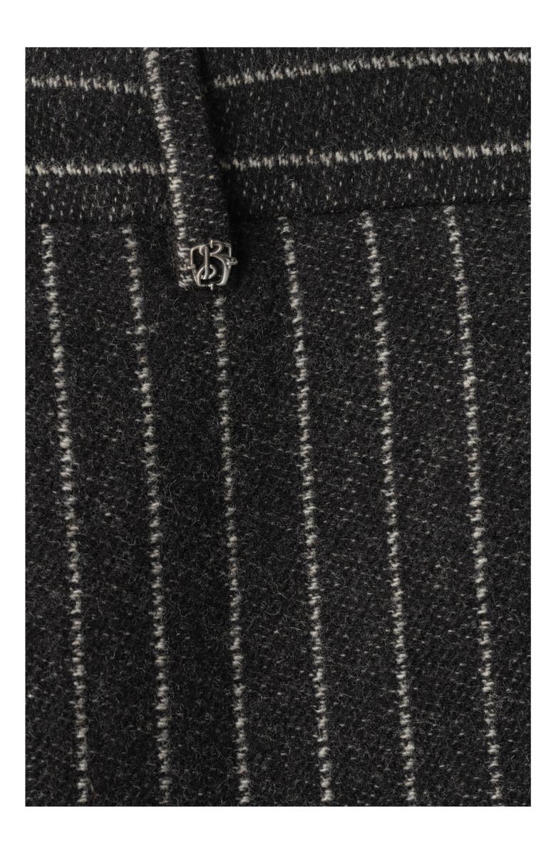 Burberry Pinstriped Wool Blend Tailored Trousers, Alternate, color, 
