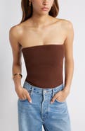 Open Edit Luxe Rib Tube Top