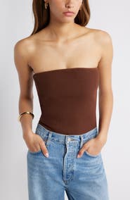 Open Edit Luxe Rib Tube Top