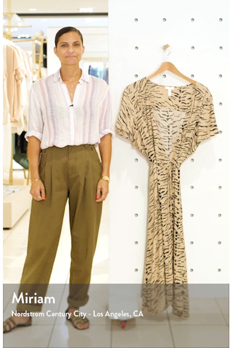 Print Flutter Sleeve Wrap Dress video